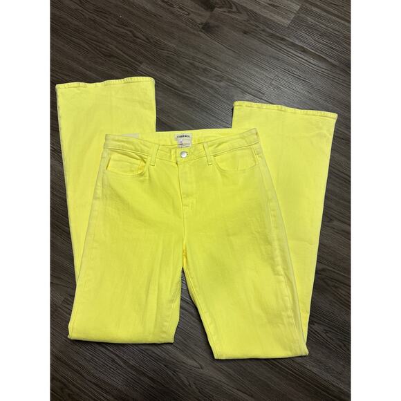 L’agence NWT Bell High Rise Flare Jeans Tonic Yellow - Picture 1 of 5